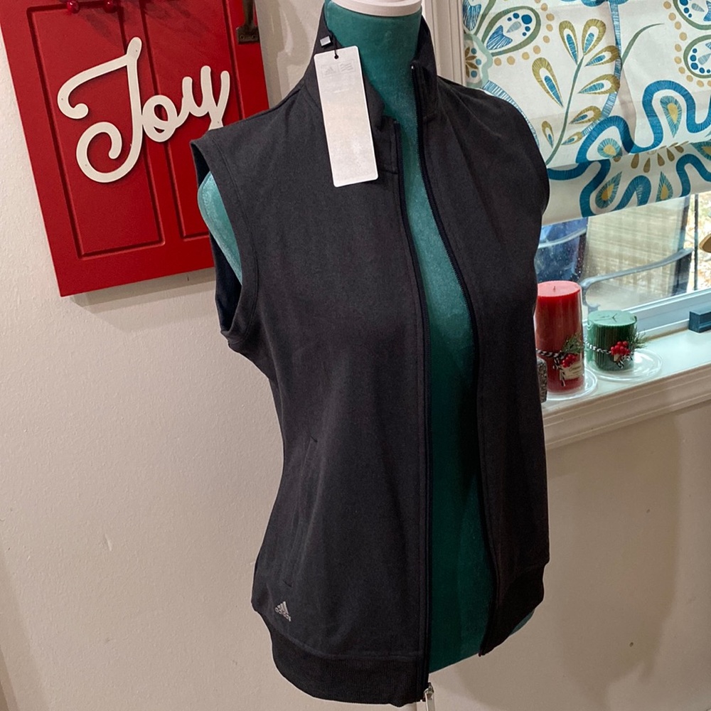 Adidas sleeveless workout, zippered hoodie.